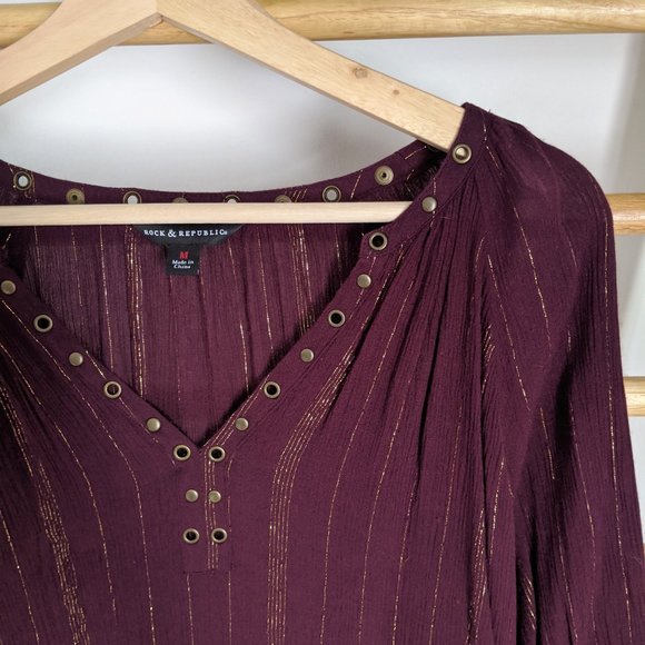 Rock and Republic Boho Long Sleeve Top - Picture 2 of 3